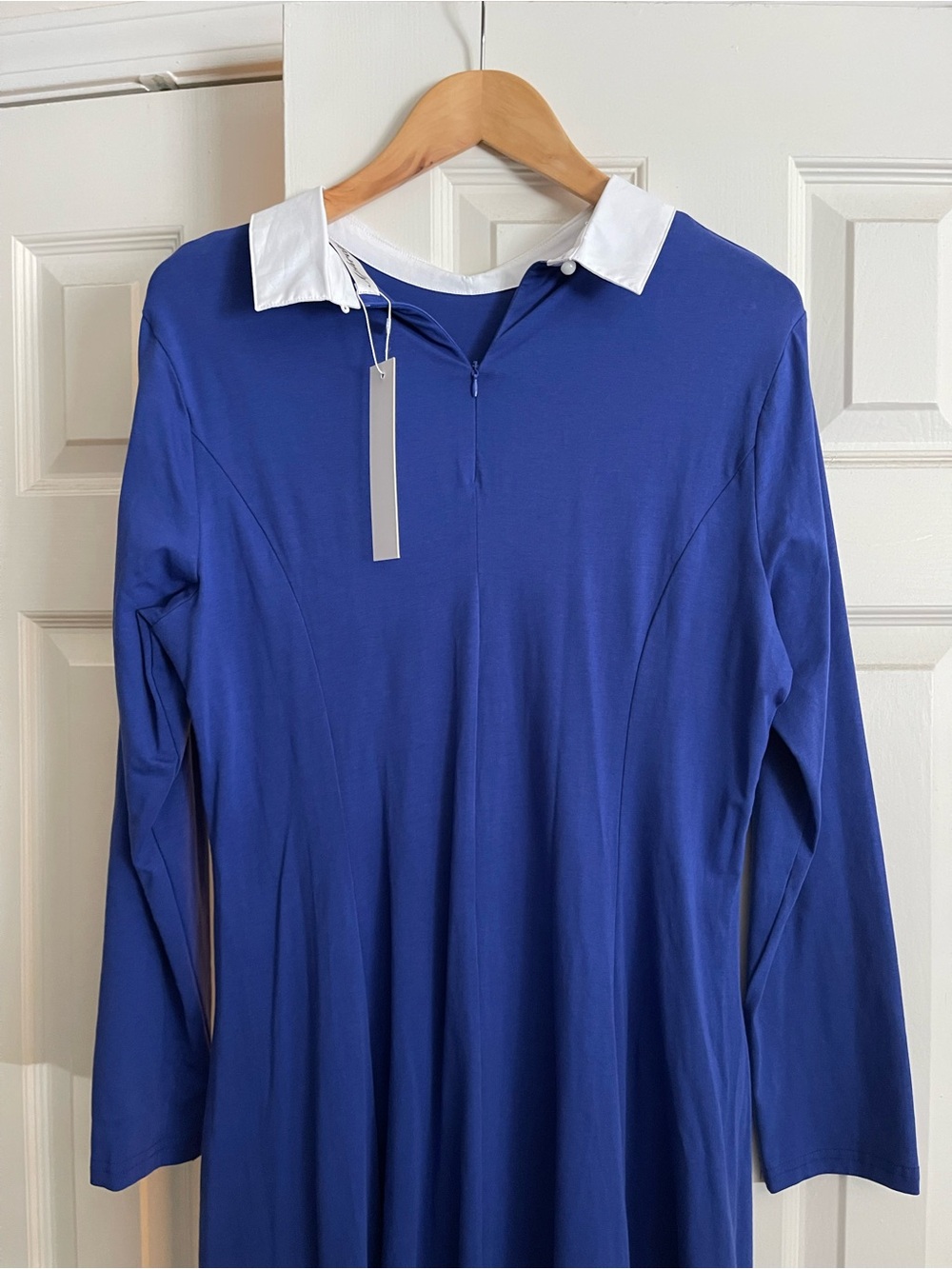 Women’s dress with White Collar - Blue